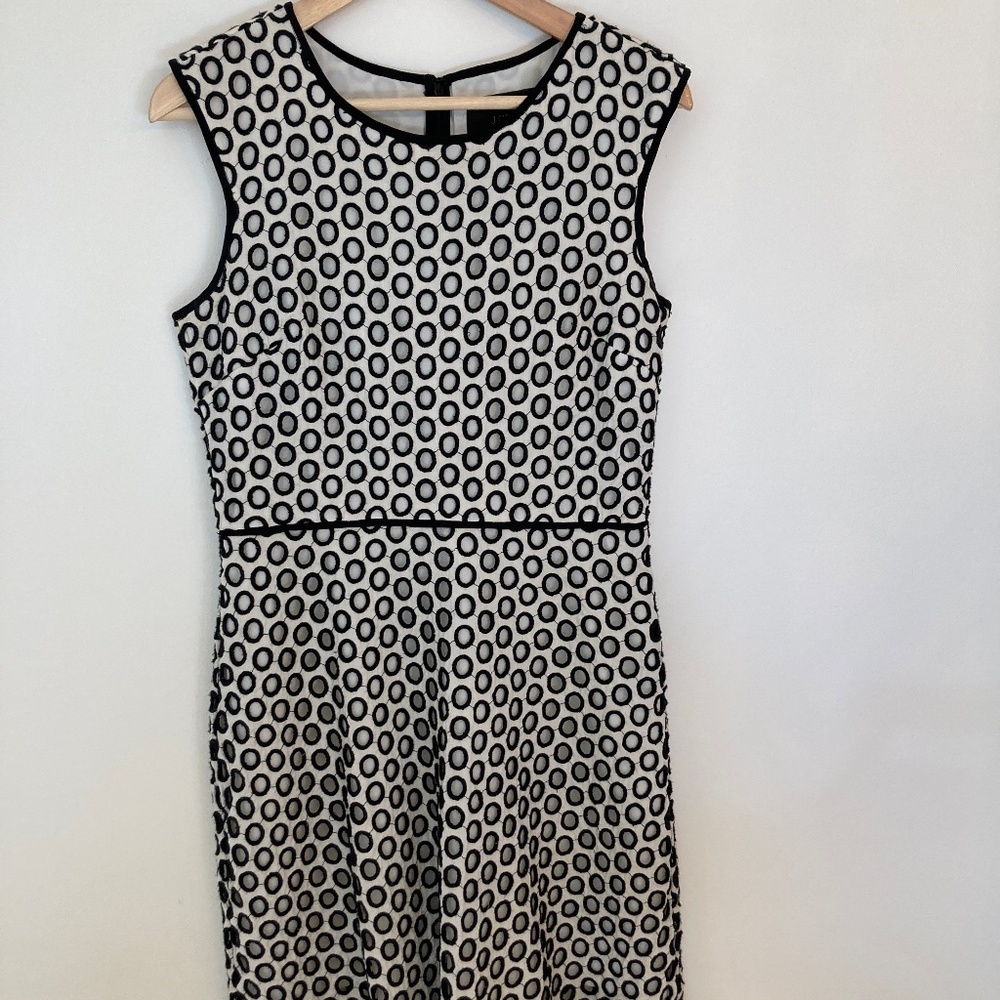 Sleeveless dress with embroidered over sheath